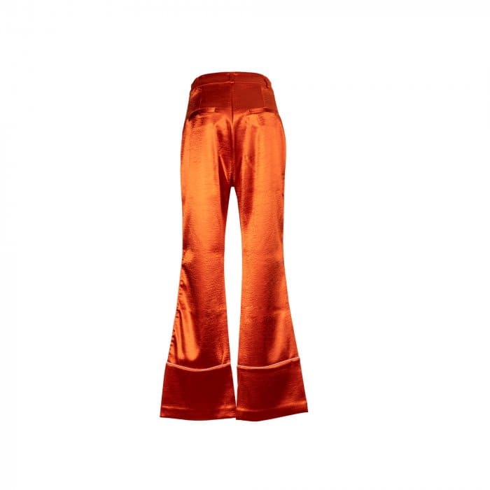 橘色喇叭长裤