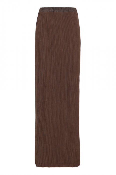 棕色直筒半身中长裙